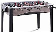 RayChee 48in Competition Sized Foosball Table, Arcade Table Soccer w/2 Balls for Kids and Adults, Indoor Foosball Table for Home, Game Room w/Wood Grain Finish and Foosball Accessories