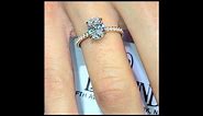 1 ct Oval Diamond Engagement Ring In Rose Gold Pave Design