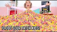 Mixing 10,000 Sour Patch Kids Into One Giant Sour Patch Kid!