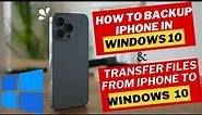How to Back up Iphone to windows 10 |Transfer Files and photos from Iphone to Windows Pc |Like Share