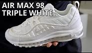 Nike Air Max 98 Triple White Review / Unboxing / On Feet Look