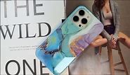 JIAXIUFEN Compatible with iPhone 15 Case Gold Sparkle Glitter Marble Design Shockproof Protective Slim Soft TPU Silicone Cover Phone Case 6.1" 2023 Dark Blue