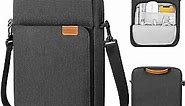 MoKo 9-11 Inch Tablet Sleeve Bag Handle Carrying Case with Shoulder Strap Fits New 11-inch iPad Pro M4/iPad Air M2, iPad 10th 10.9, iPad 9/8/7th 10.2, iPad Air 5/4th 10.9, Tab S8/S9 11, Black & Gray