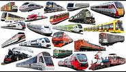 TRAINS NAME SOUNDS | Learning Types of Trains - Railway Vehicles - Trains and Subways For Kids