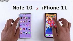 SAMSUNG Note 10 vs iPhone 11 Speed Test