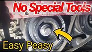 SECRET WAY! How I Remove Crank Pulley bolt that Easy! Part 2 video on the description #fyp #mechanic