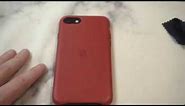 Official iPhone SE (2020) Leather Case Product Red Unboxing and Review