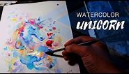 UNICORN Rainbow Watercolor Painting // Coco Bee Art