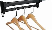 Alise Pull Out Clothes Hanger Rack for Closet, Adjustable Heavy Duty Wardrobe Clothing Rail Hanger Bar for Pants Clothes,Trousers Rack Drawer Pants Hangers Rod Storage,Black Finish,16 Inch