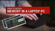 How to install memory in a laptop PC - Kingston Technology