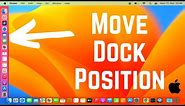 How to Move Dock To the Side of Screen On Mac | How to Move the Dock Position in macOS (2024)