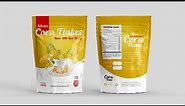 Corn Flakes Packaging Design | Stand Up Pouch | Photoshop Tutorial