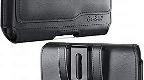 DeBin Holster for iPhone 15 Pro Max 15 Plus, 14 Plus Pro Max 13 Pro Max, 12 Pro Max 11 Pro Max, Xs Max 8 Plus Cell Phone Belt Holder Case with Clip Pouch Cover (Fits with Otterbox Commuter Case) Black