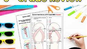 Summer Math Worksheets - Review of 5th Grade for Rising 6th Graders