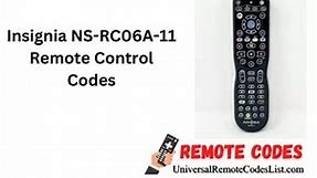 How to Program Insignia NS RC06A 11 Universal Remote Codes