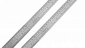 Stainless Steel Ruler Set, Flexible Metal Ruler 12 Inch. Ruler with inches and Centimeters, Metric Ruler 12 inch, Drawing Ruler, Flexible Ruler, Precision Measuring Metal Ruler Silver Pack of 2.…