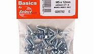 Select Hardware Slotted Pan Head Screws & Nuts Bright Zinc Plated M5X12 (20 Pack)
