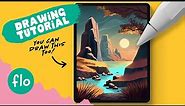 You Can Draw This Beautiful Landscape in PROCREATE - Step by Step Procreate Tutorial
