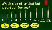 Cricket Bat Size Chart | Cricket Bat Length | Width | Batsman Age | Height of Batsman