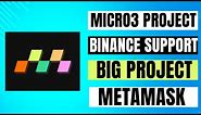 New Binance supported Airdrop project 2024.Micro3 free airdrop project.