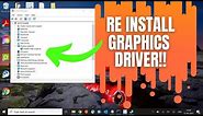 How To Reinstall Graphics Driver Display Driver on Windows (2022)