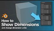 Blender Show Dimensions and Change Units to cm or mm