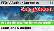 FFXIV Sea of Clouds Aether Current Locations & Quests numbered, in order - Heavensward
