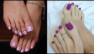 Top 20 winter toe nails pedicure design ideas collection latest fashion Nova style of toe nails 2024