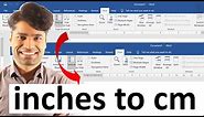 How to change inches to cm in Word