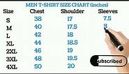 MEN'S T-SHIRT SIZE CHART | T-SHIRT SIZE CHART FOR MEN | How to select right size T-SHIRT |
