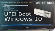 How to Install Windows 10 in Dell Laptop Using bootable USB drive | UEFI Boot Dell 15 3000