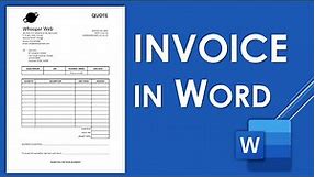 How to Create an INVOICE in Microsoft Word | Invoice Template Design
