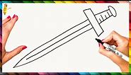 How To Draw A Sword Step By Step 🗡️ Sword Drawing Easy