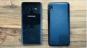 Samsung Galaxy S10 vs Samsung Galaxy A10 in 2022