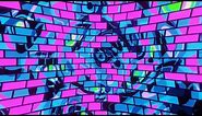 Blue and Pink and Lime Green Psychedelic Brick Background VJ Loop Animation in 4K