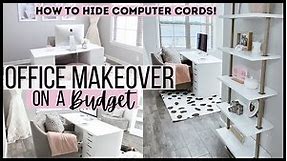 SMALL OFFICE MAKEOVER ON A BUDGET 💲 | 2021 OFFICE DECORATE WITH ME | GLAM OFFICE TOUR
