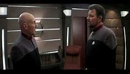 Captain Picard Say Goodbye to Captain Riker