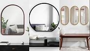 Kate and Laurel Caskill Modern Arched Wall Mirror, 36 x 24. Black, Decorative Wide Contemporary Mirror for Wall Decor with Arched Frame and Sophisticated Look