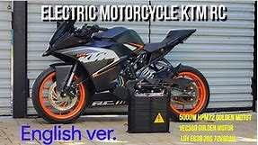 Electric motorcycle conversion with Mid Drive 5000W motor // KTM RC // Electric bike //