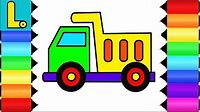 How to Draw and Color Dump Truck \\\ Printable Coloring Pages