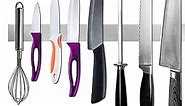 Magnetic Knife Holder for Refrigerator - Larger 17'' Kitchen Strong Magnet Double Sided Stainless Steel Knife Holder Strip for Wall No Drill - Magnetic Knife Rack Wall Mount