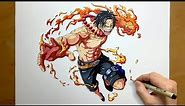 How to Draw Portgas D. Ace from onepiece | step by step | Easy to draw | draw anime | Ace