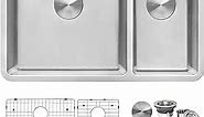 Ruvati 32-inch Undermount Kitchen Sink 70/30 Double Bowl 16 Gauge Stainless Steel - RVM5300