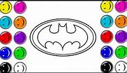 Batman Logo Drawing, And Coloring For Kids &Toddlers /easy batman logo drawing step by step painting