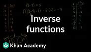 Understanding inverse functions | Functions and their graphs | Algebra II | Khan Academy
