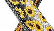 Miss Arts for Galaxy J2 Core Case J2 Dash/Galaxy J2 Pure Case, Girls Women Cute Bling Flowing Liquid Holographic Holo Glitter Case Shock-Absorption Cover for Samsung Galaxy J2 Core -Sunflower