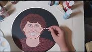 Dot Painting with Artist Janette Oakman 25 Pointillism Portrait On A Cake board