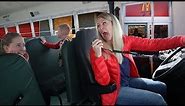 DRIVE THRU IN A SCHOOL BUS PRANK! APRIL DRIVES THE SCHOOL BUS