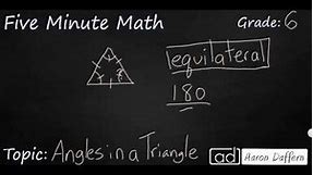 6th Grade Math Angles in a Triangle