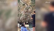 Terrifying video shows woman’s fall from cliff